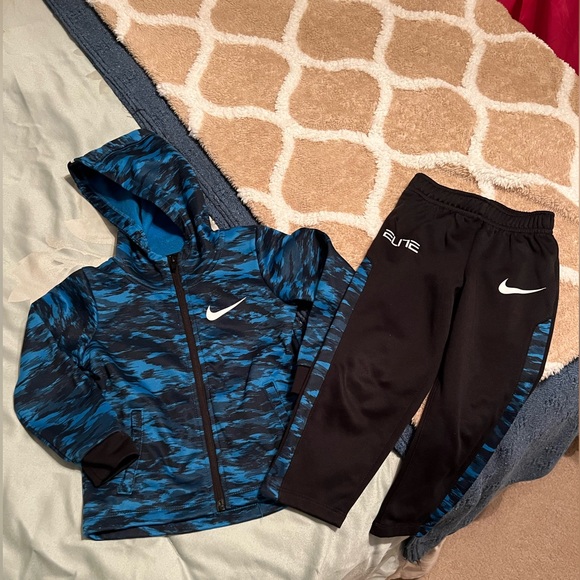 Nike basketball Elite blue and black hooded jacket and pants set toddler 2T EUC - Picture 2 of 16